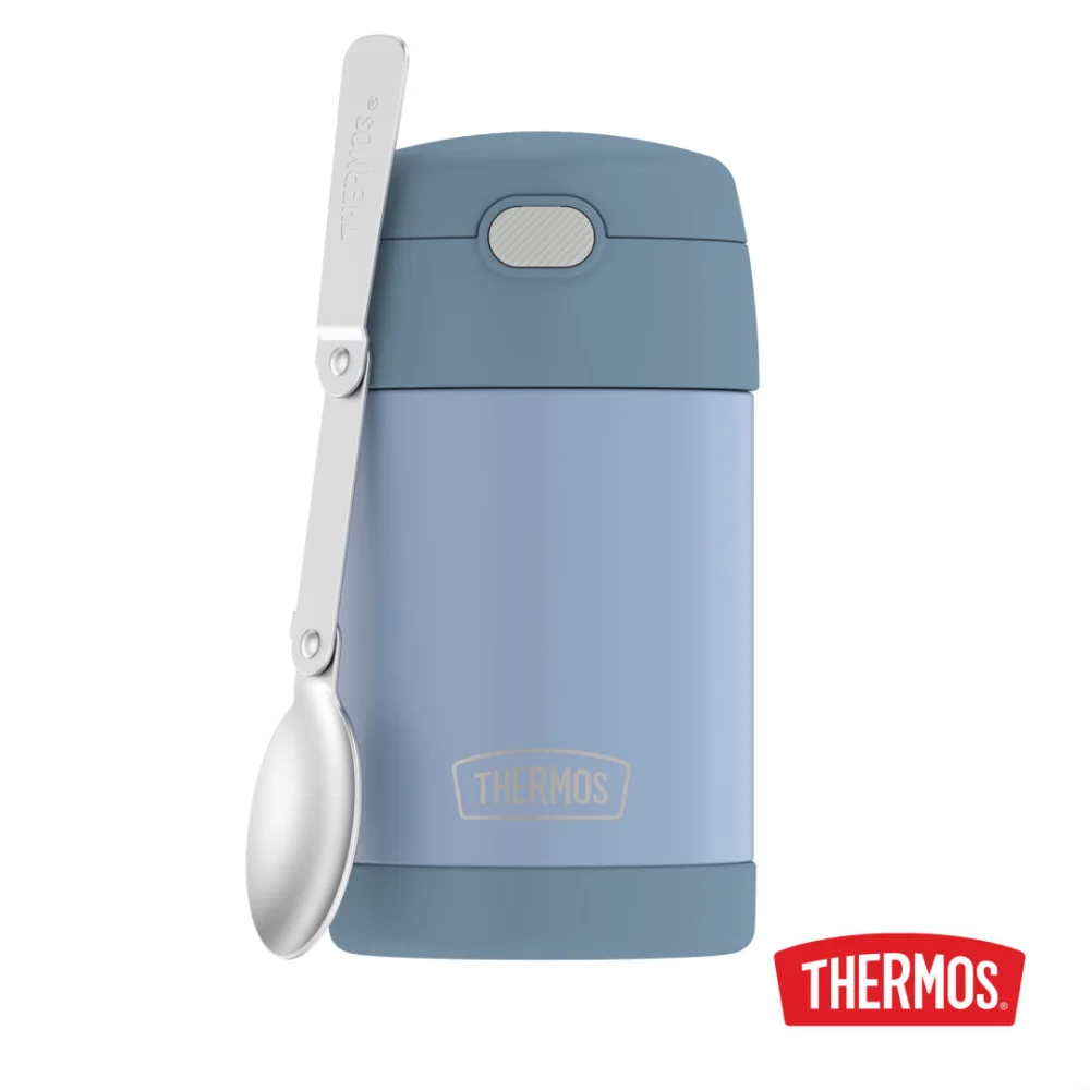 Thermos® FUNtainer™ SS Food Jar w/Folding Spoon - 16oz Denim Blue