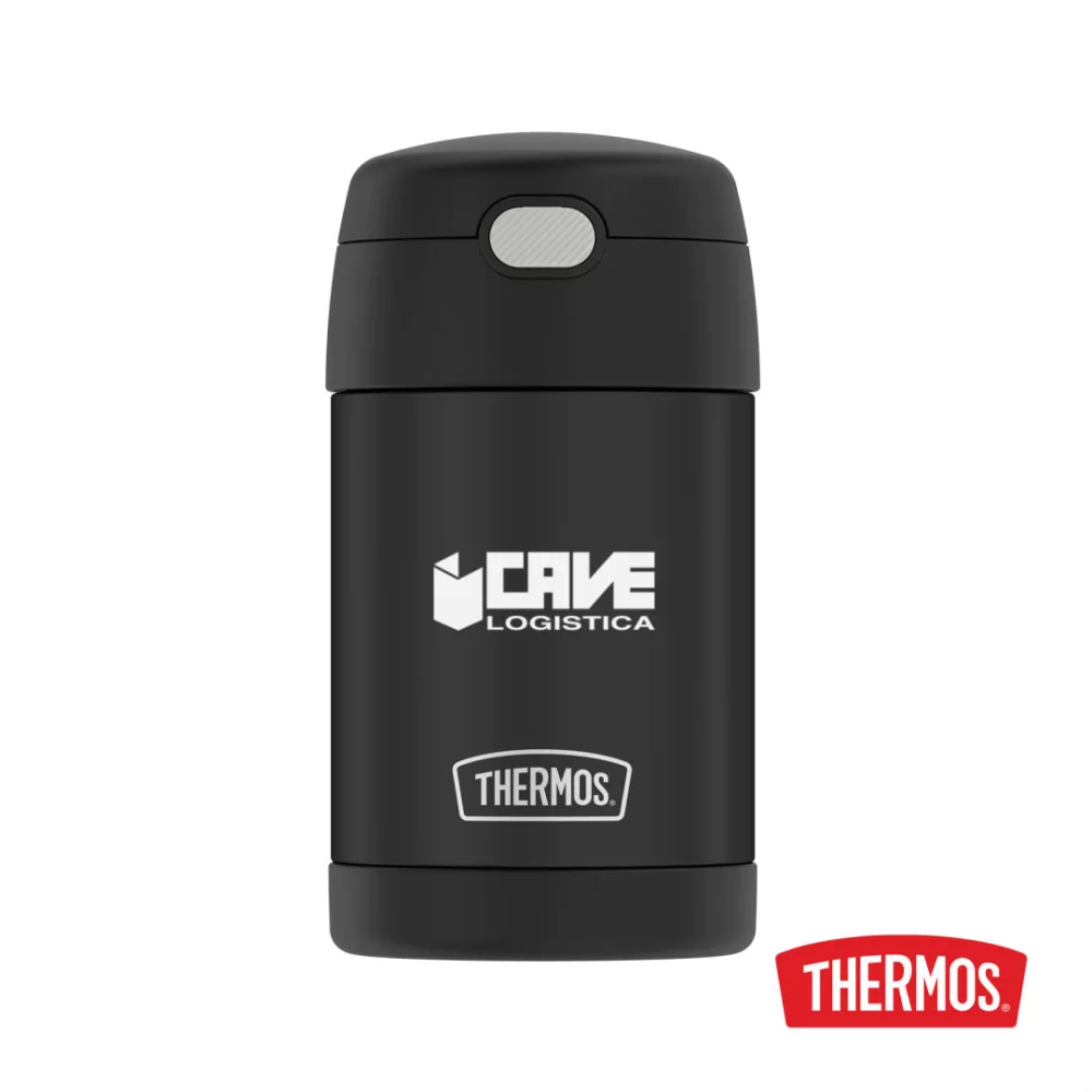 Thermos® FUNtainer™ SS Food Jar w/Folding Spoon - 16oz Matte Black