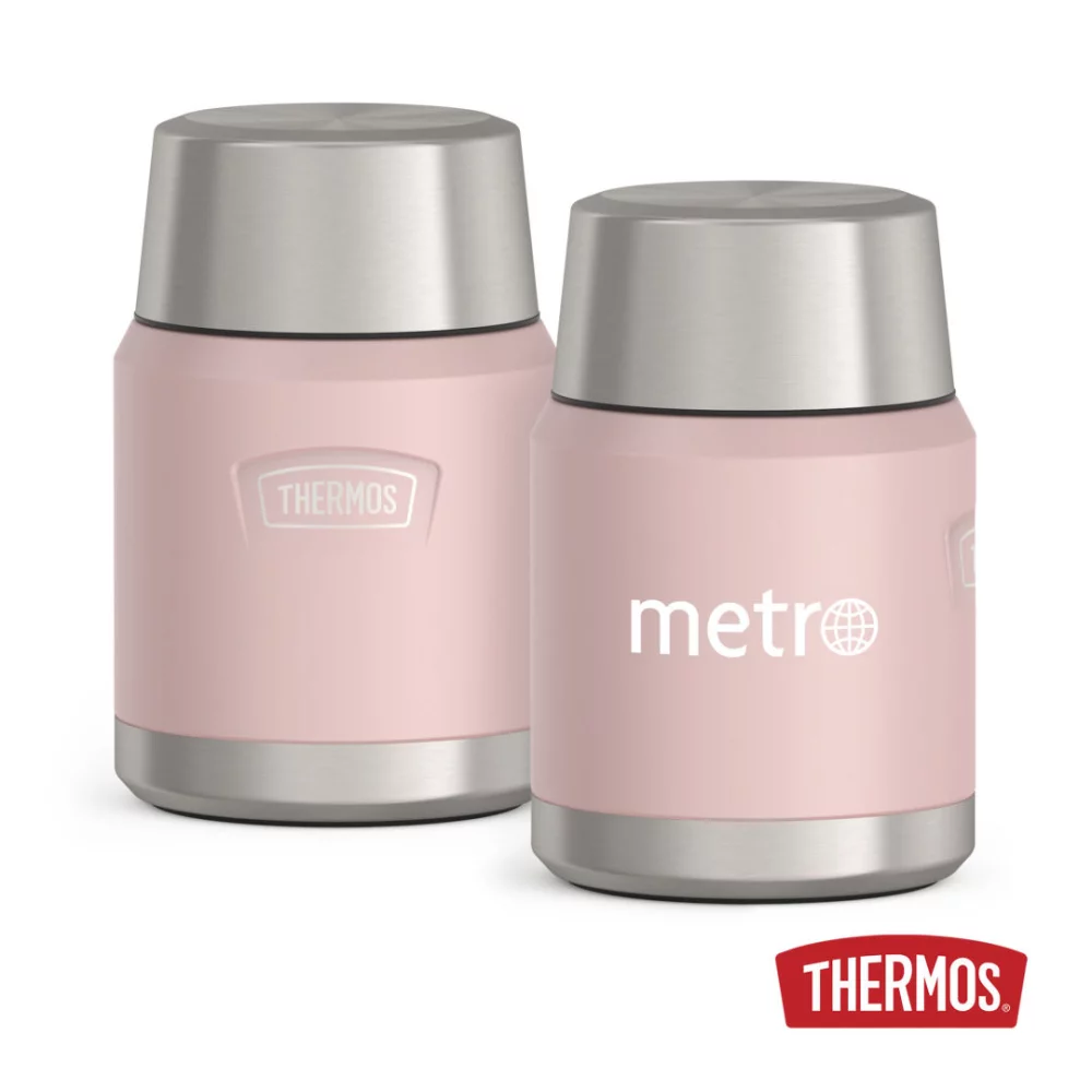 Thermos® ICON SS Food Jar w/Spoon - 16oz Sunset Pink