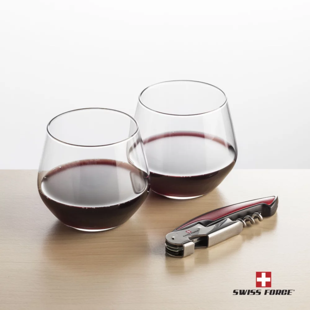 Swiss Force® Opener & 2 Mandelay Stemless - Red