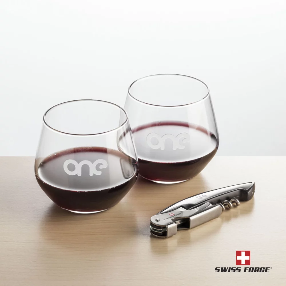 Swiss Force® Opener & 2 Mandelay Stemless - Silver
