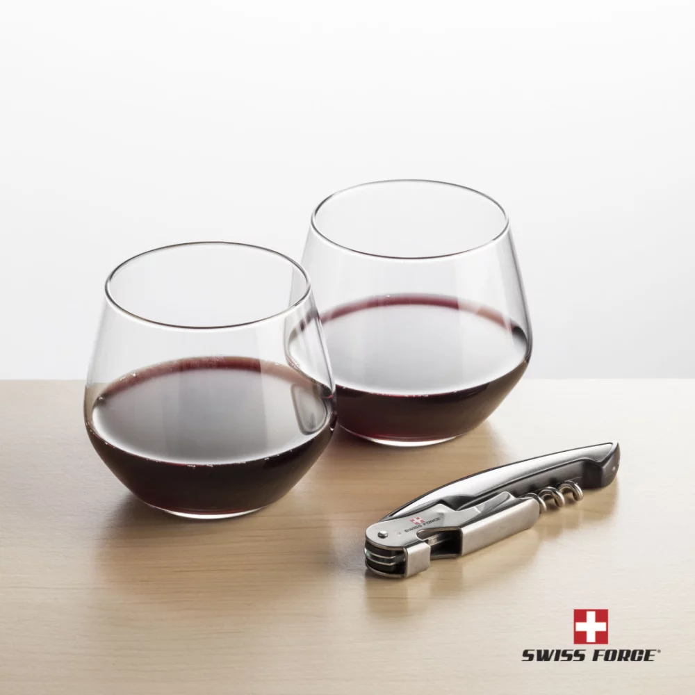 Swiss Force® Opener & 2 Mandelay Stemless - Silver