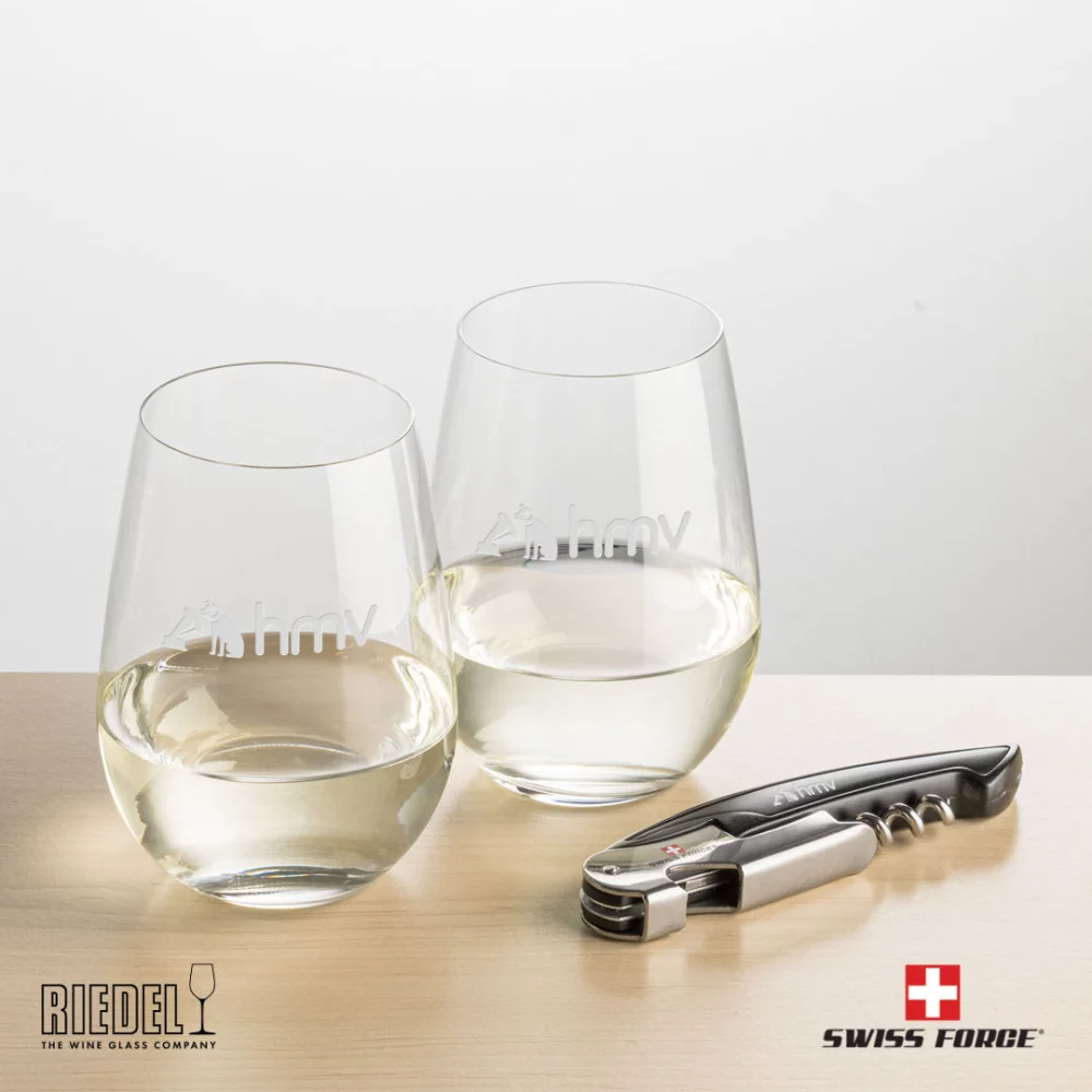 Swiss Force® Opener & 2 RIEDEL Wine - Black