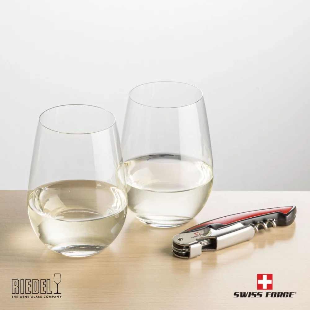 Ouvre-bouteille Swiss Force® et 2 verres à vin RIEDEL - Rouge