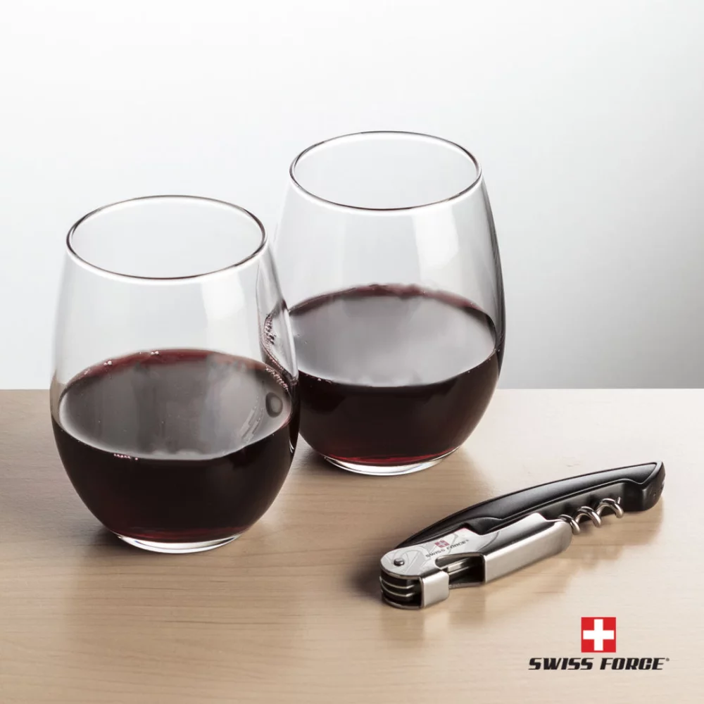 Swiss Force® Opener & 2 Stanford Wine - Black