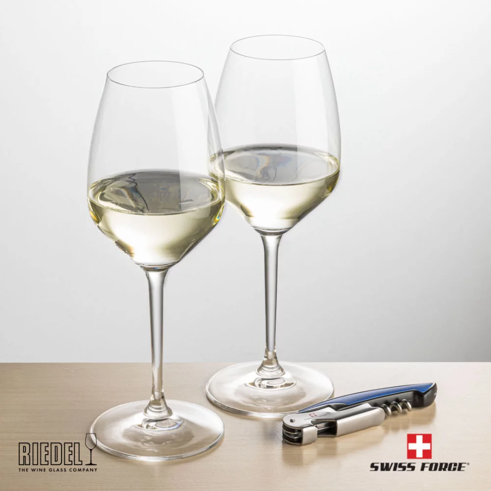 Swiss Force® Opener & 2 RIEDEL Extreme Wine - Blue