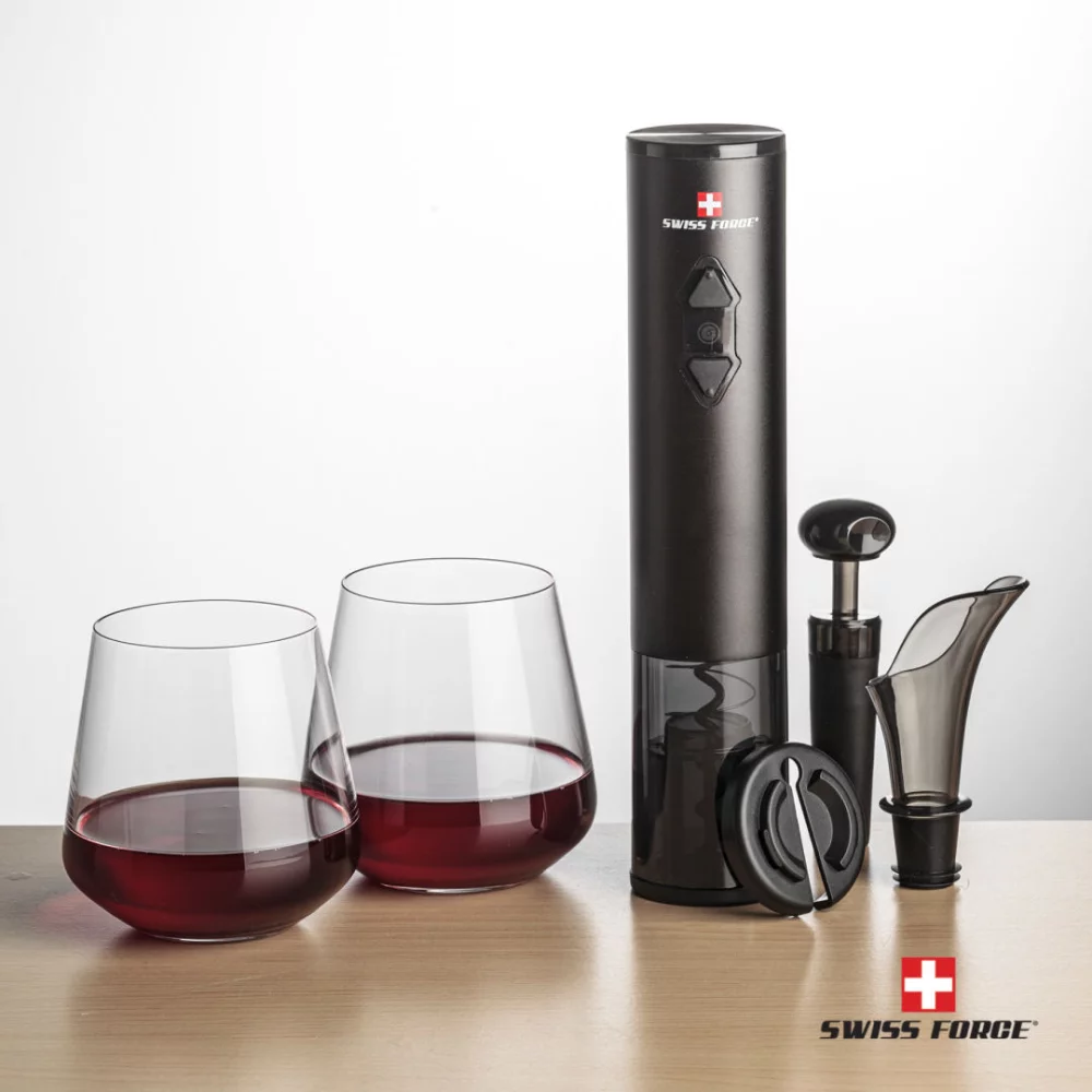 Swiss Force® Opener & 2 Cannes Stemless Wine