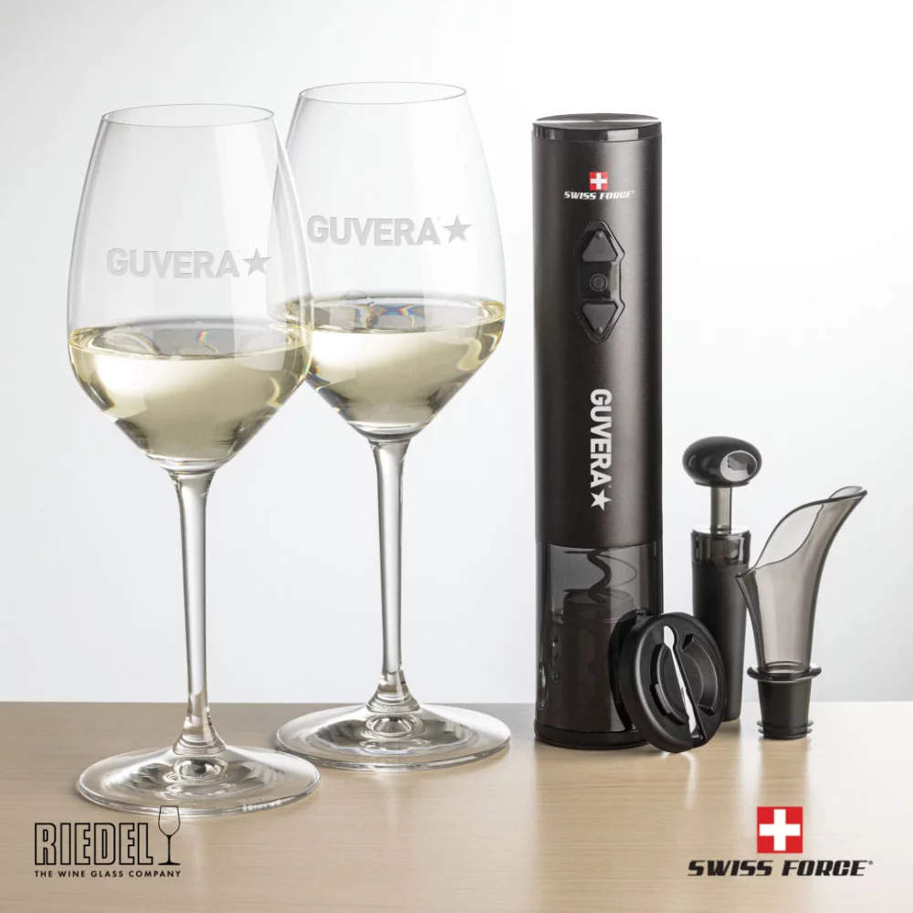 Ouvre-bouteille Swiss Force® et 2 verres à vin RIEDEL Extreme