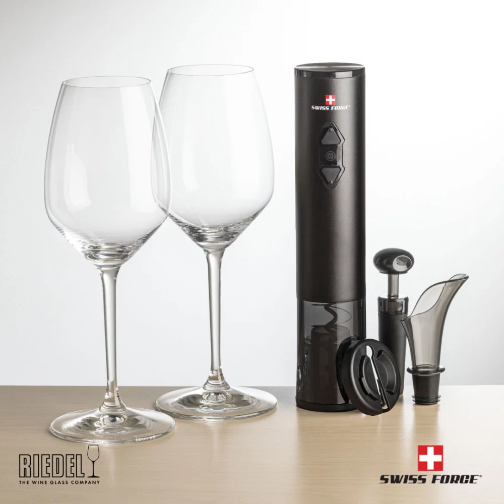 Ouvre-bouteille Swiss Force® et 2 verres à vin RIEDEL Extreme