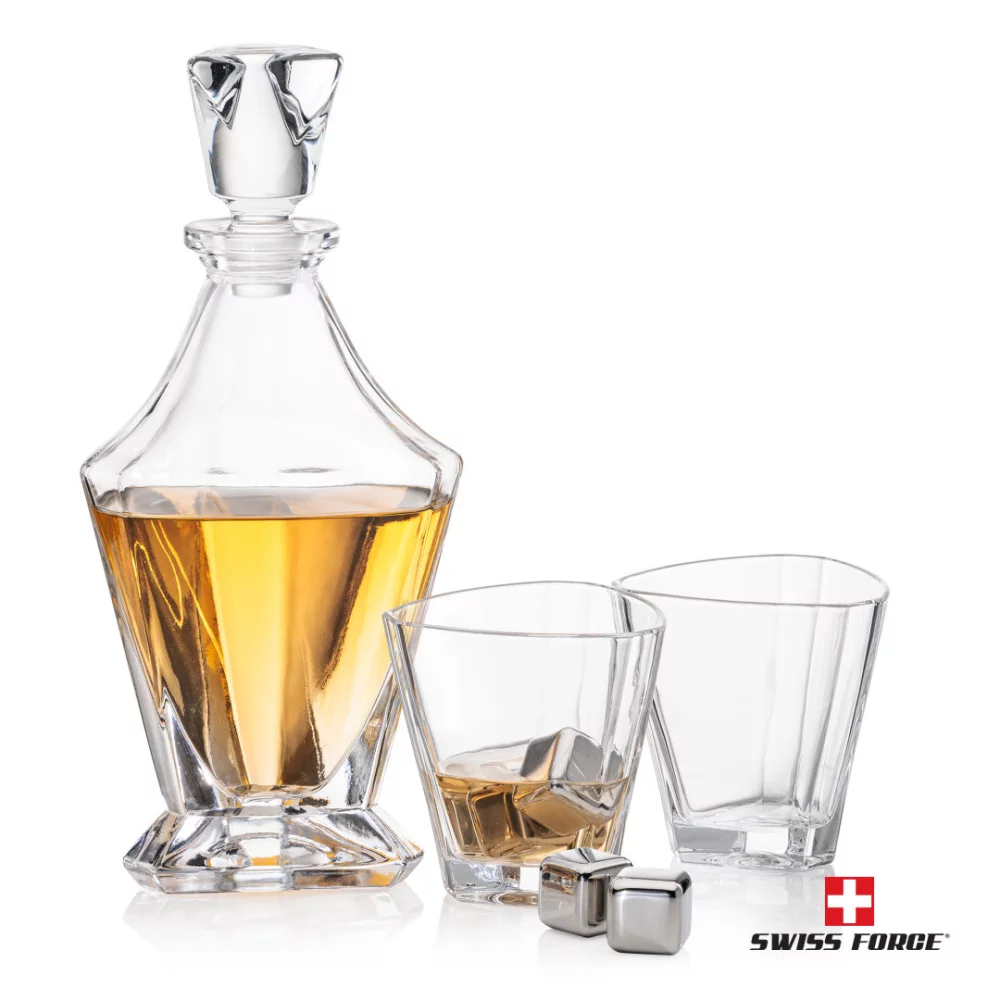 Ensemble de carafe Arellano 3 pièces et glaçons en acier inoxydable