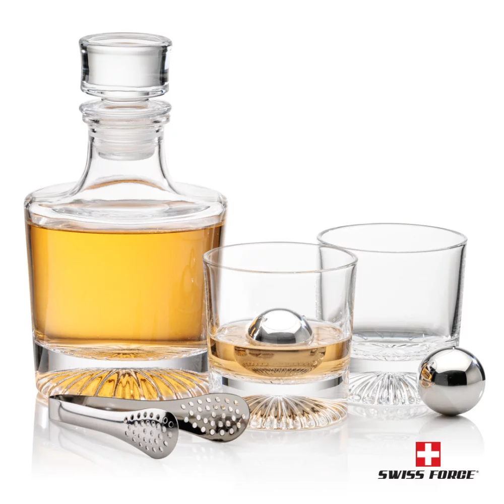 Ensemble de 3 carafes Romford avec boules de glace en acier inoxydable.