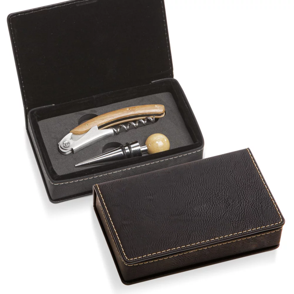 Loretto Wine Accessory Set - 2pc Black/Gold