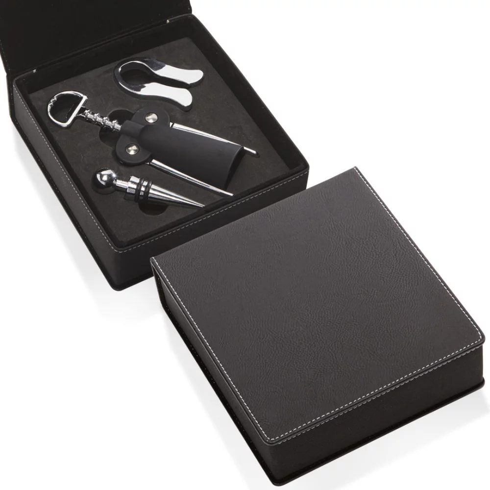 Falkland Wine Accessory Set - 3pc Black/Silver