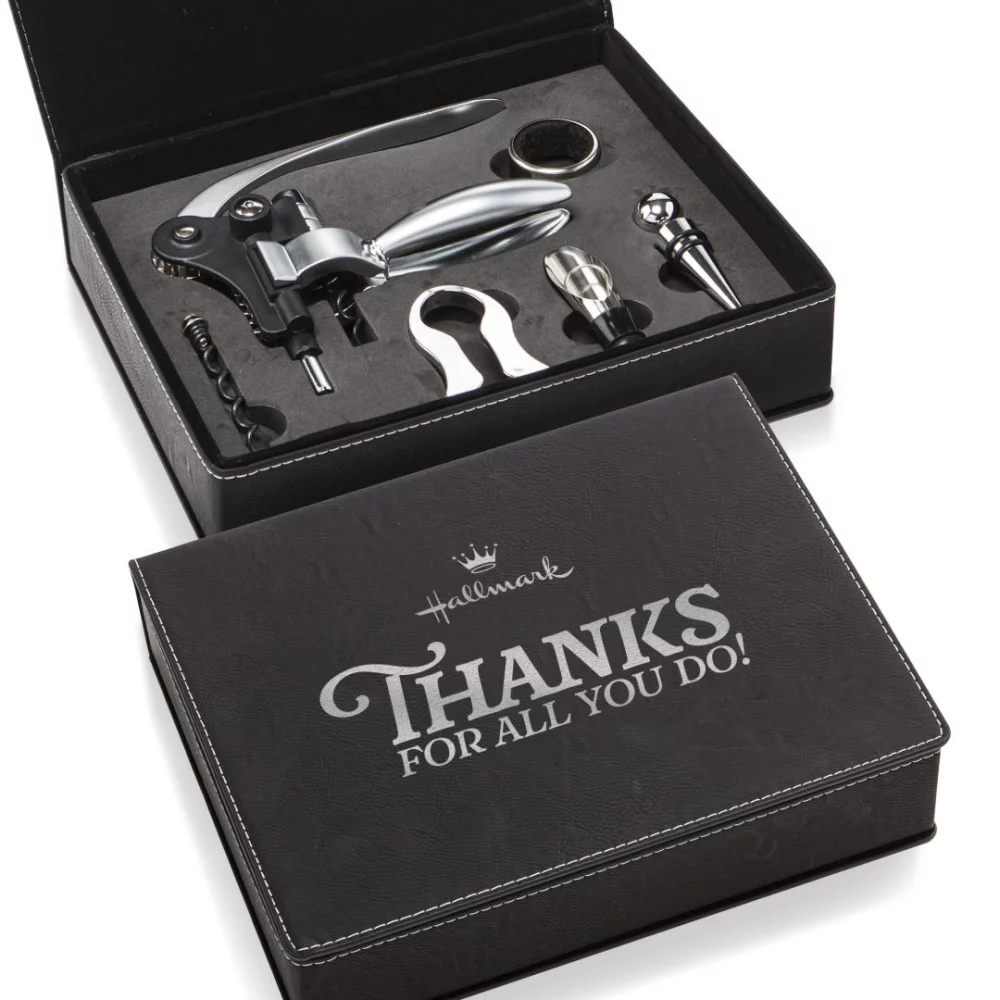 Ensemble d'accessoires pour le vin McEwan - 5 pièces noir/argent.