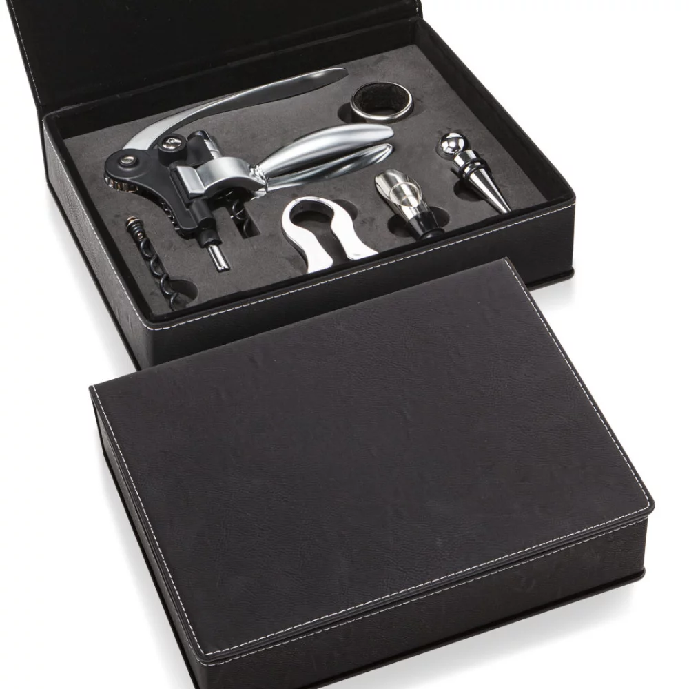 Ensemble d'accessoires pour le vin McEwan - 5 pièces noir/argent.