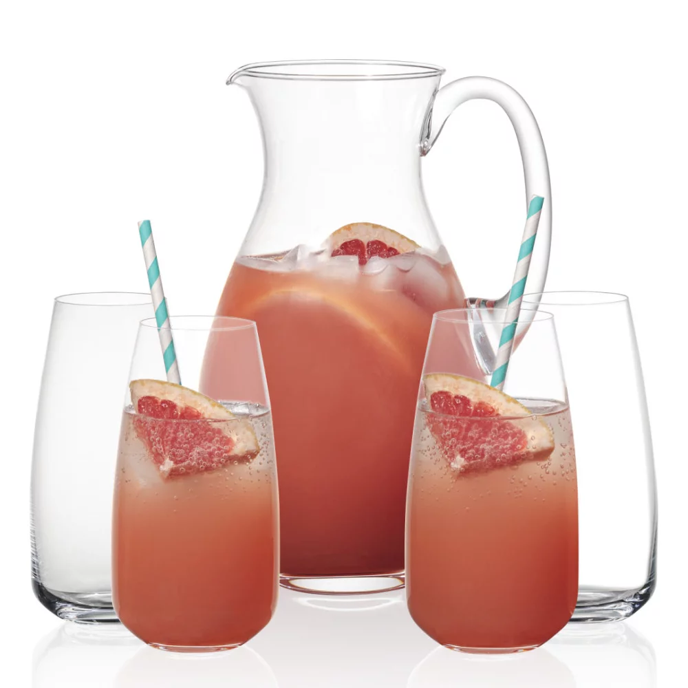 Pichet Charleston et 4 verres à boisson Hogarth