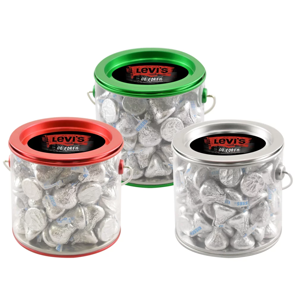 Seau en étain avec des Hershey Kisses