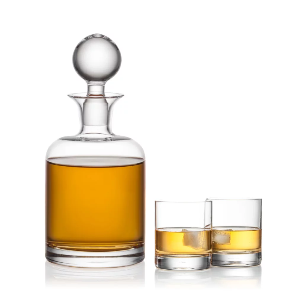 Carafon Dresden et 2 verres à whisky.