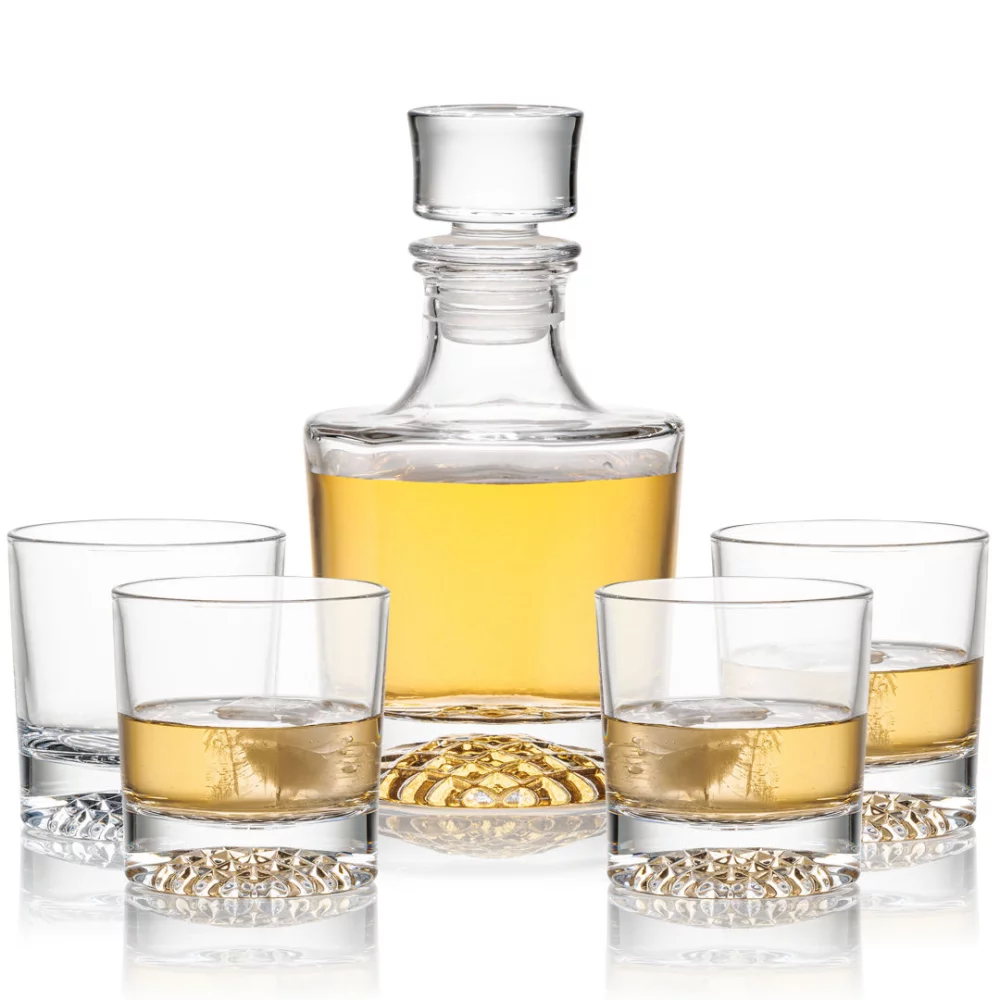 Carafe Buxton et 4 verres à whisky.