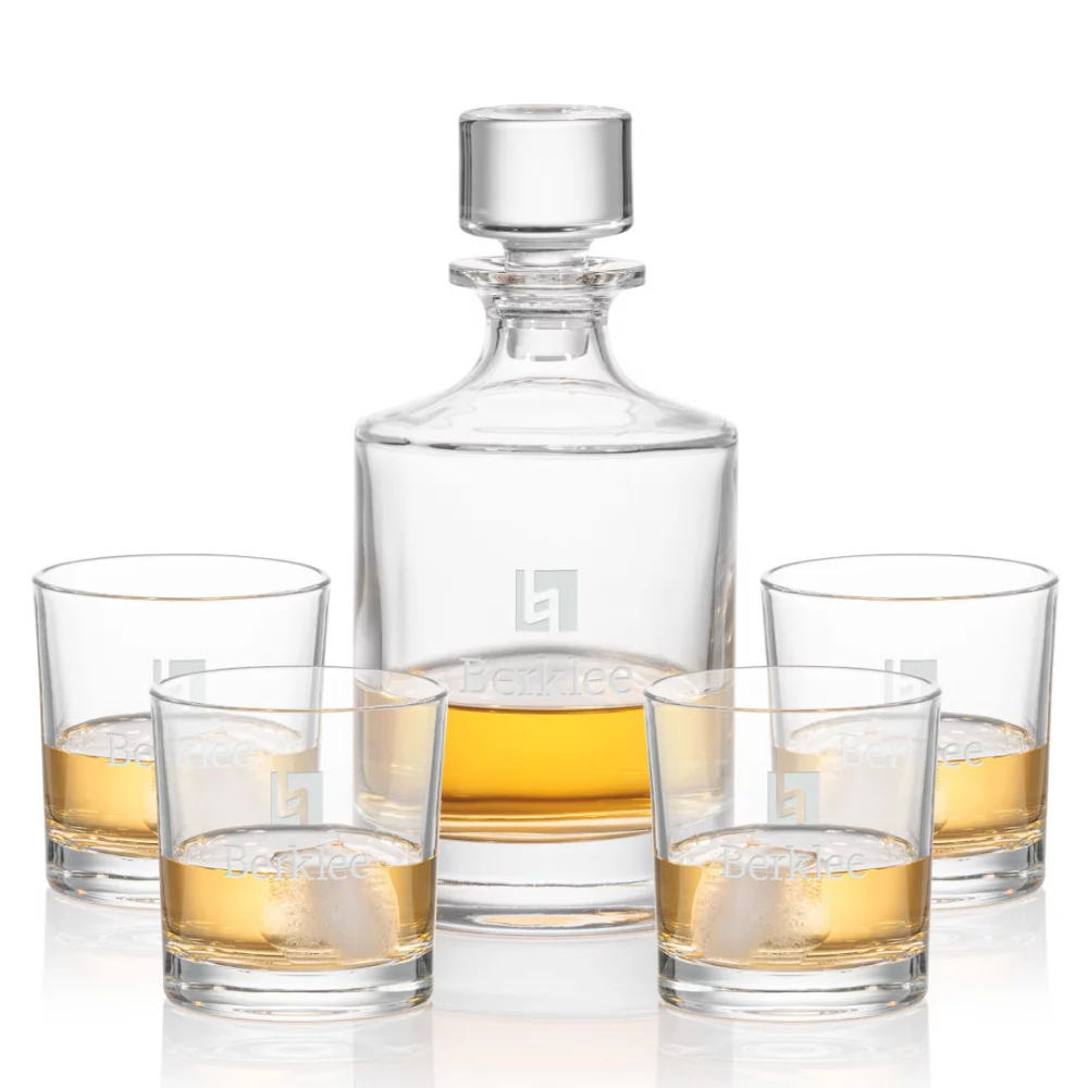 Carafe Whitlock et 4 verres à whisky.