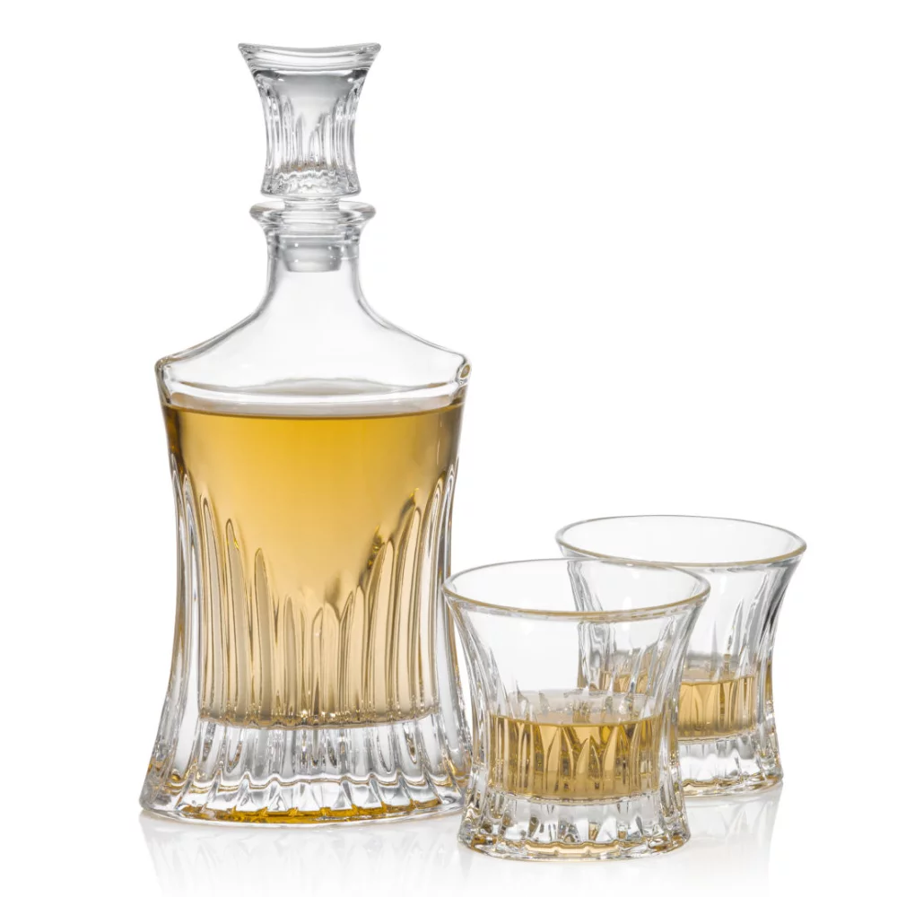 Carafe Langstaff et 2 verres à whisky sur glace