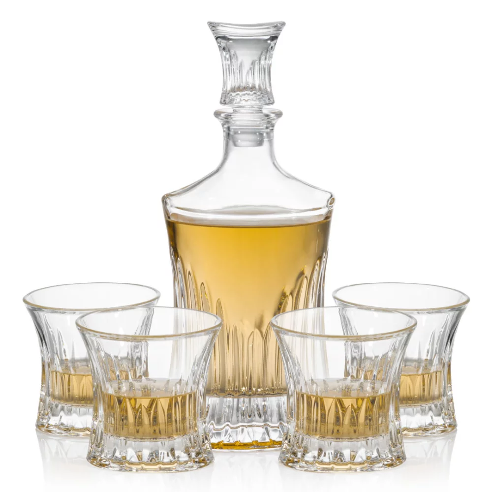 Carafe Langstaff et 4 verres à whisky sur glace