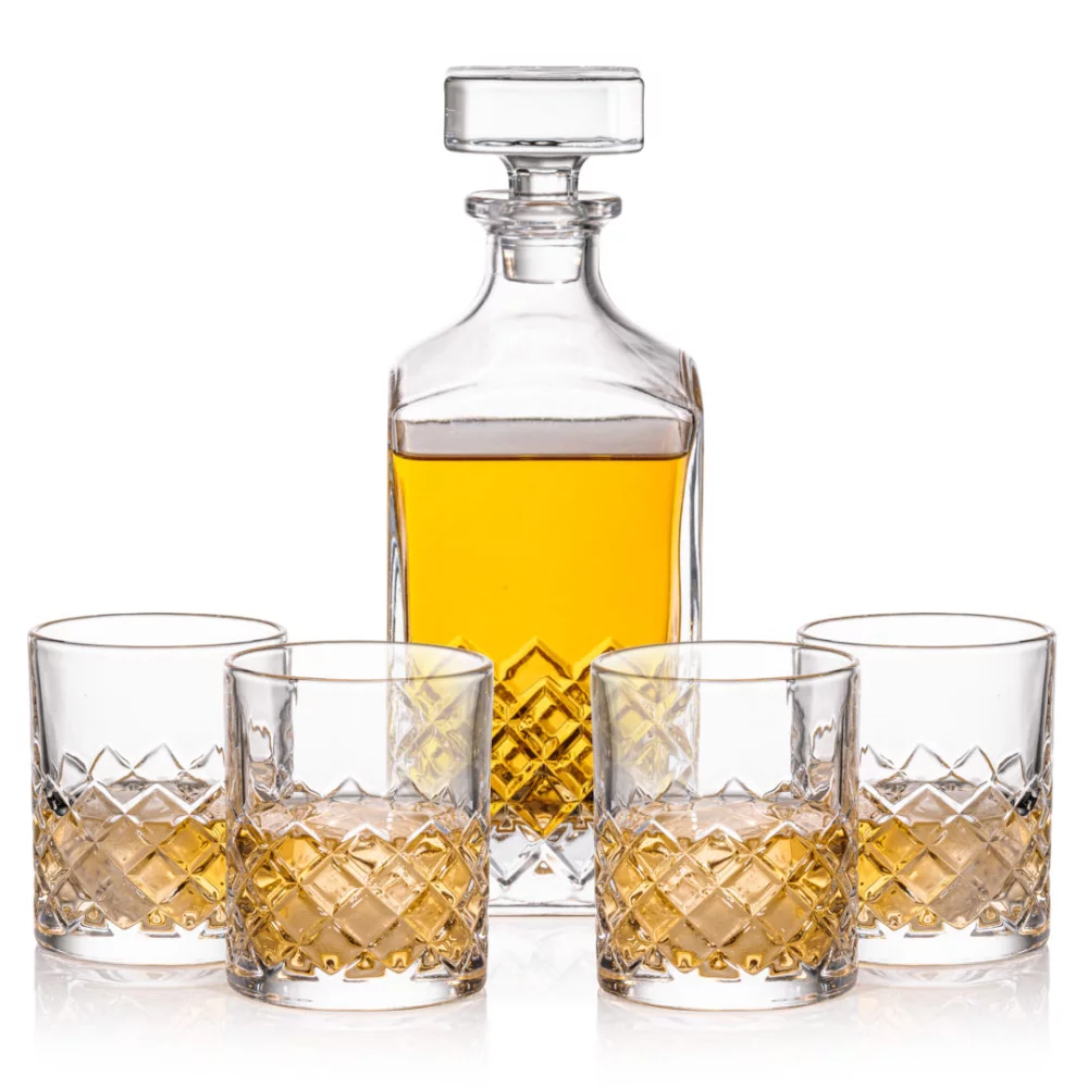 Carafe Longford et 4 verres à whisky.