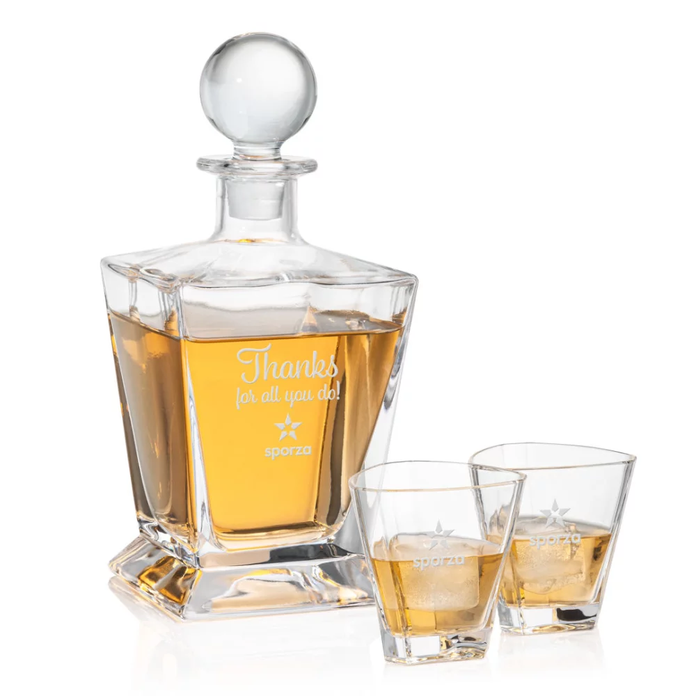 Carafe Millwood et 2 verres à whisky sur glace