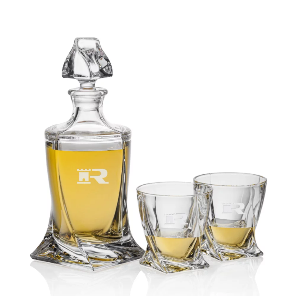 Carafe Oasis et 2 verres à whisky sur glace