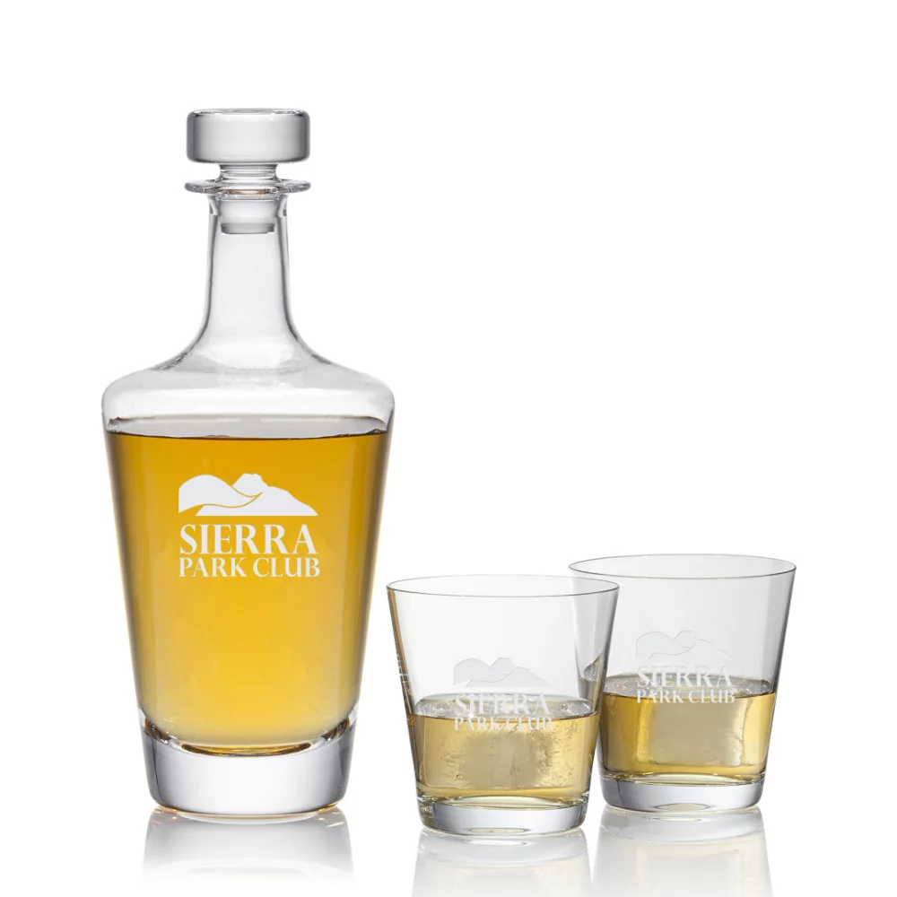 Carafe Salzberg et 2 verres à whisky.