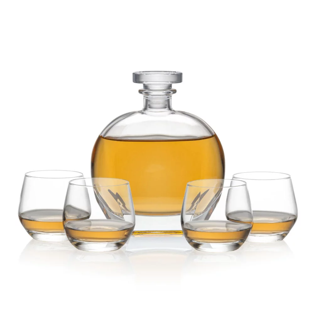 Carafe Bexley et 4 verres à whisky.