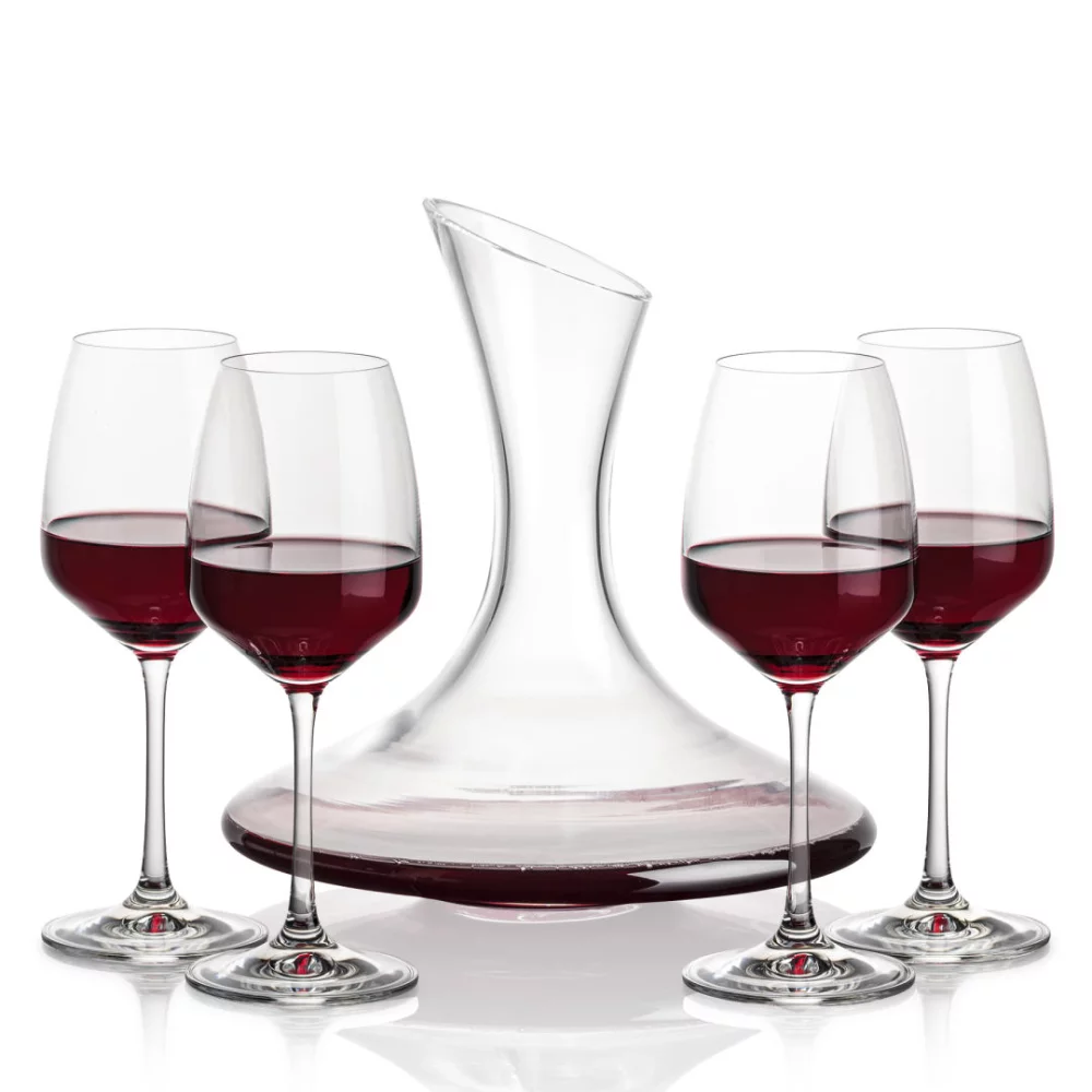 Carafe Madagascar et 4 verres à vin Oldham