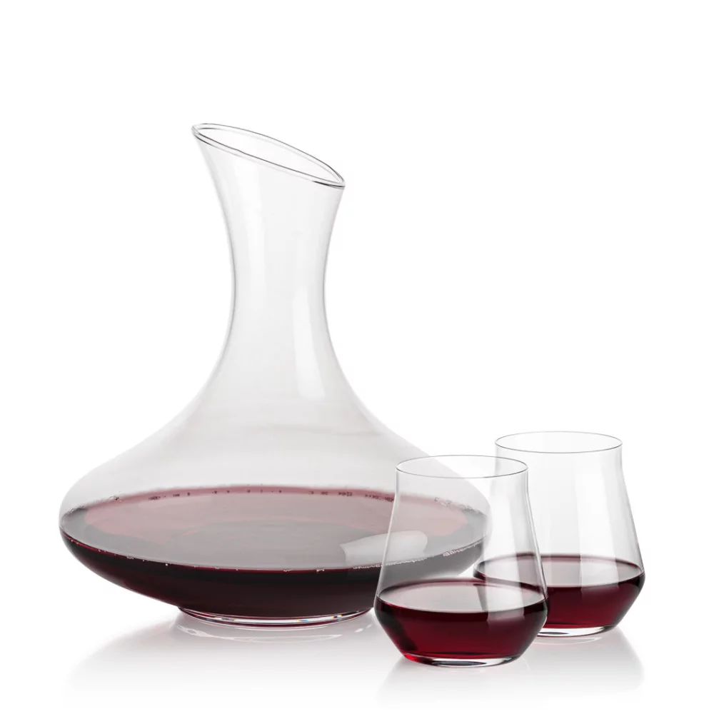 Carafe Innisfil et 2 verres à vin sans pied Bretton