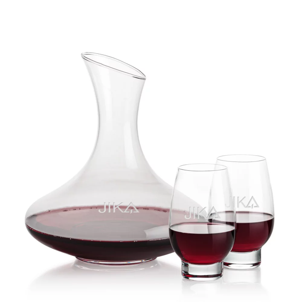 Innisfil Carafe & 2 Glenarden Stemless Wine