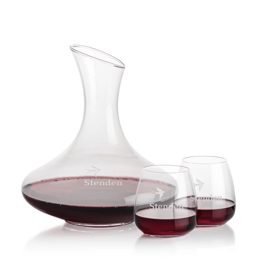 Innisfil Carafe & 2 Hogarth Stemless Wine