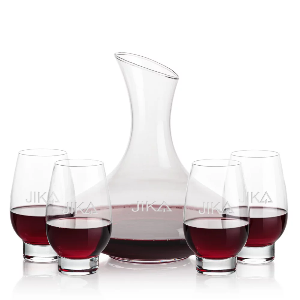 Innisfil Carafe & 4 Glenarden Stemless Wine