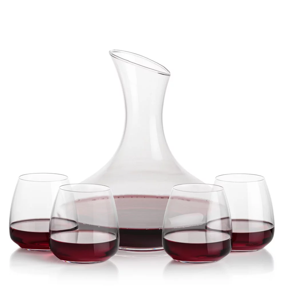 Innisfil Carafe & 4 Hogarth Stemless Wine