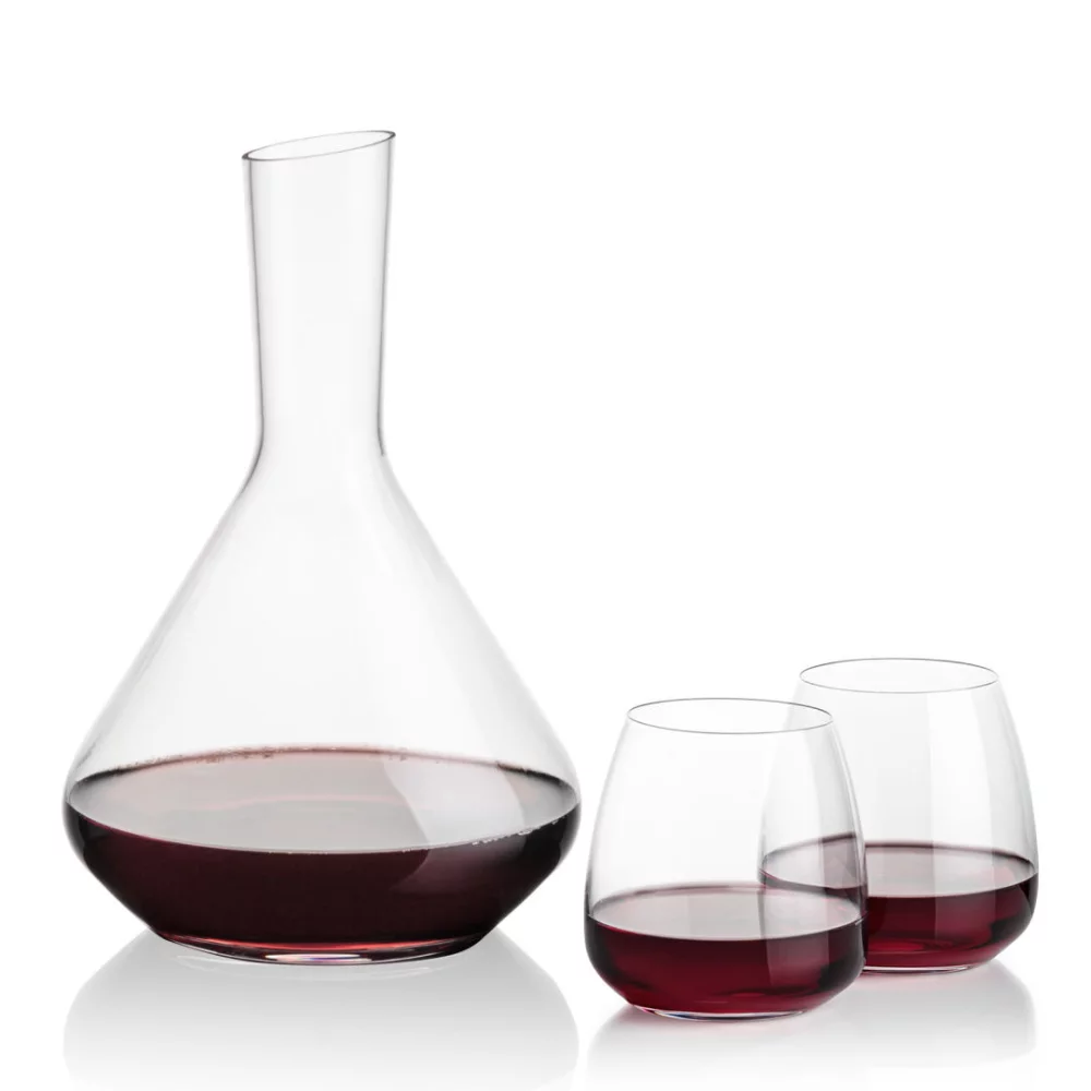 Carafe Terrassa et 2 verres à vin sans pied Hogarth