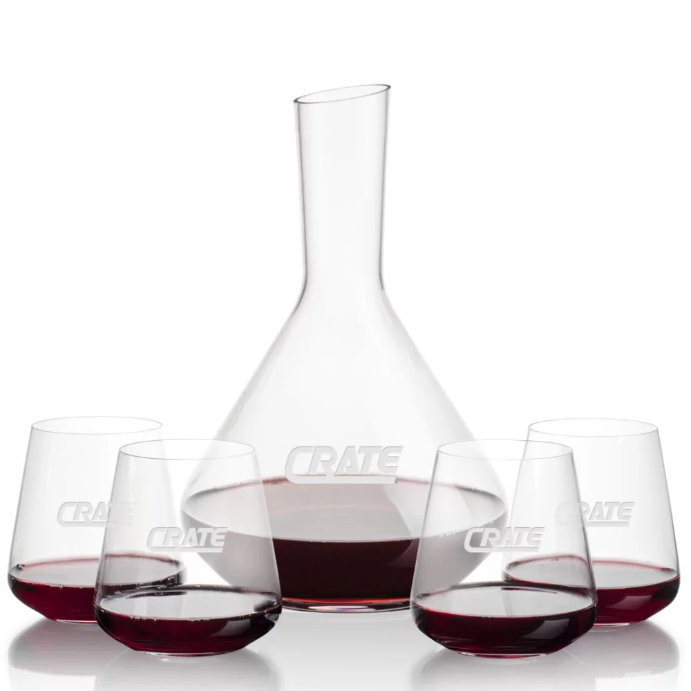 Carafe Terrassa et 4 verres à vin sans pied Breckland