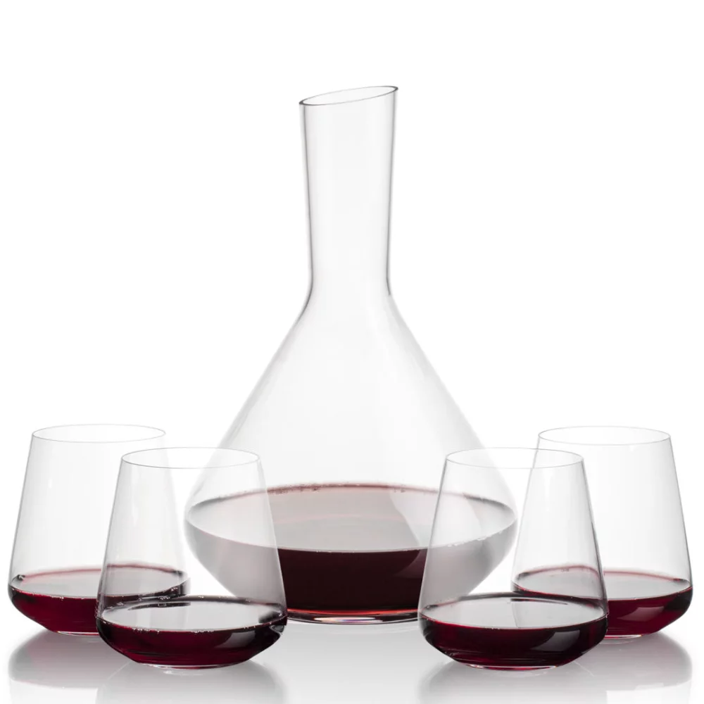 Carafe Terrassa et 4 verres à vin sans pied Breckland