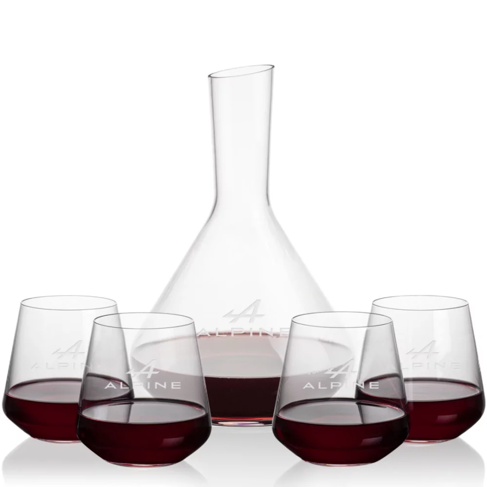 Carafe Terrassa et 4 verres à vin sans couture.