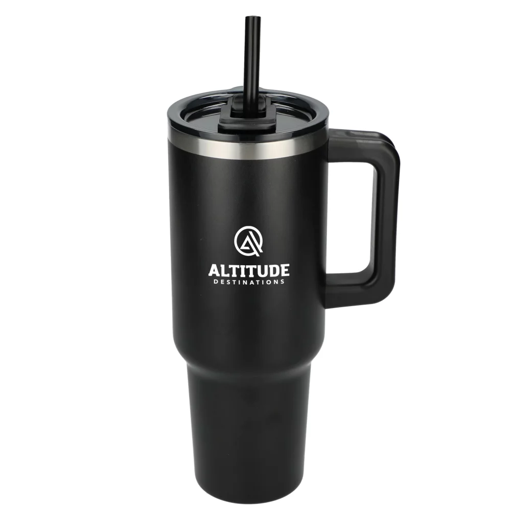 Gobelet de voyage recyclé Pinnacle avec paille 40 oz