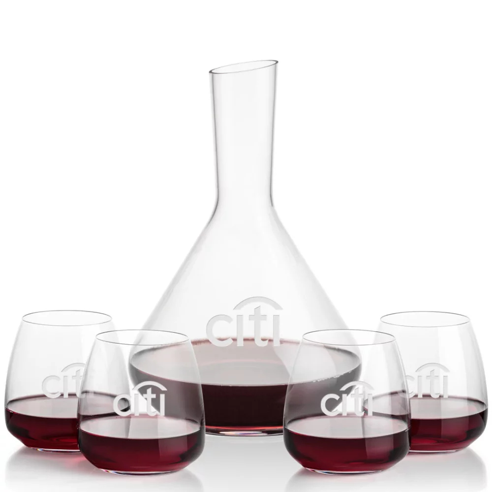 Terrassa Carafe & 4 Hogarth Stemless Wine