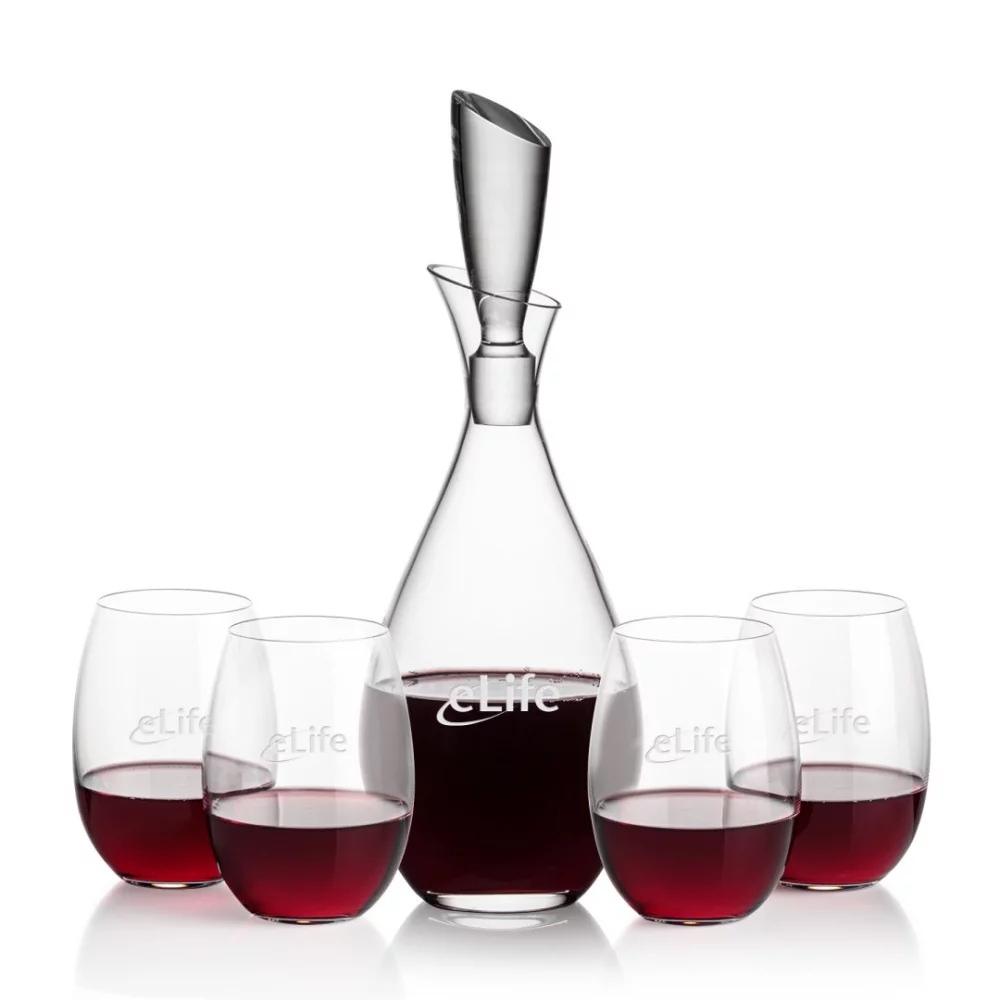 Carafon Juliette et 4 verres à vin sans pied Carlita