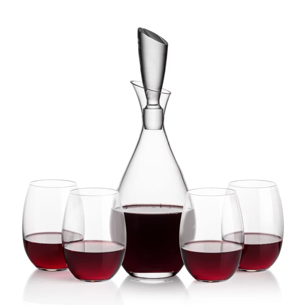 Carafon Juliette et 4 verres à vin sans pied Carlita