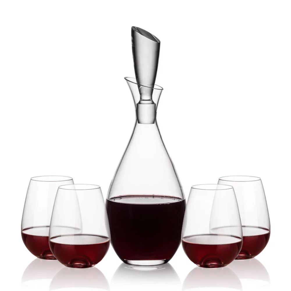 Carafes Juliette et 4 verres à vin sans pied Edderton.