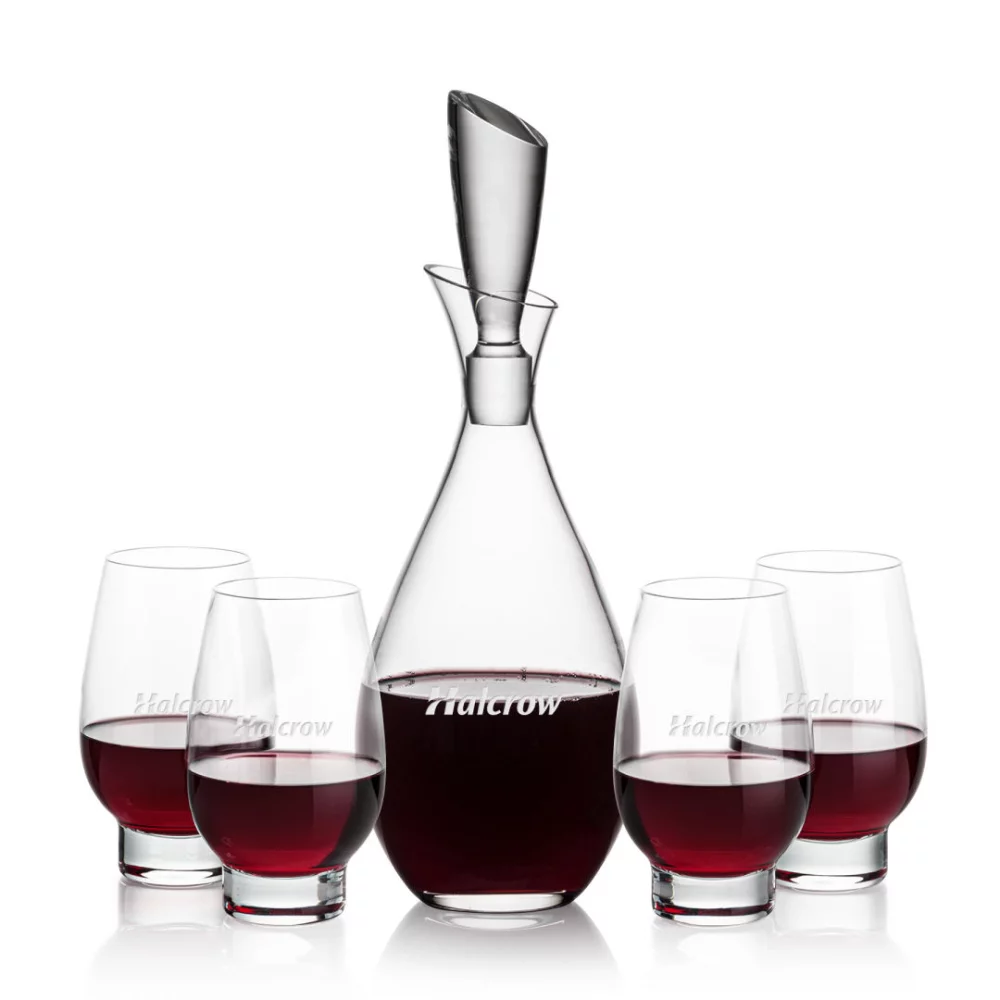 Carafon Juliette et 4 verres à vin sans pied Glenarden