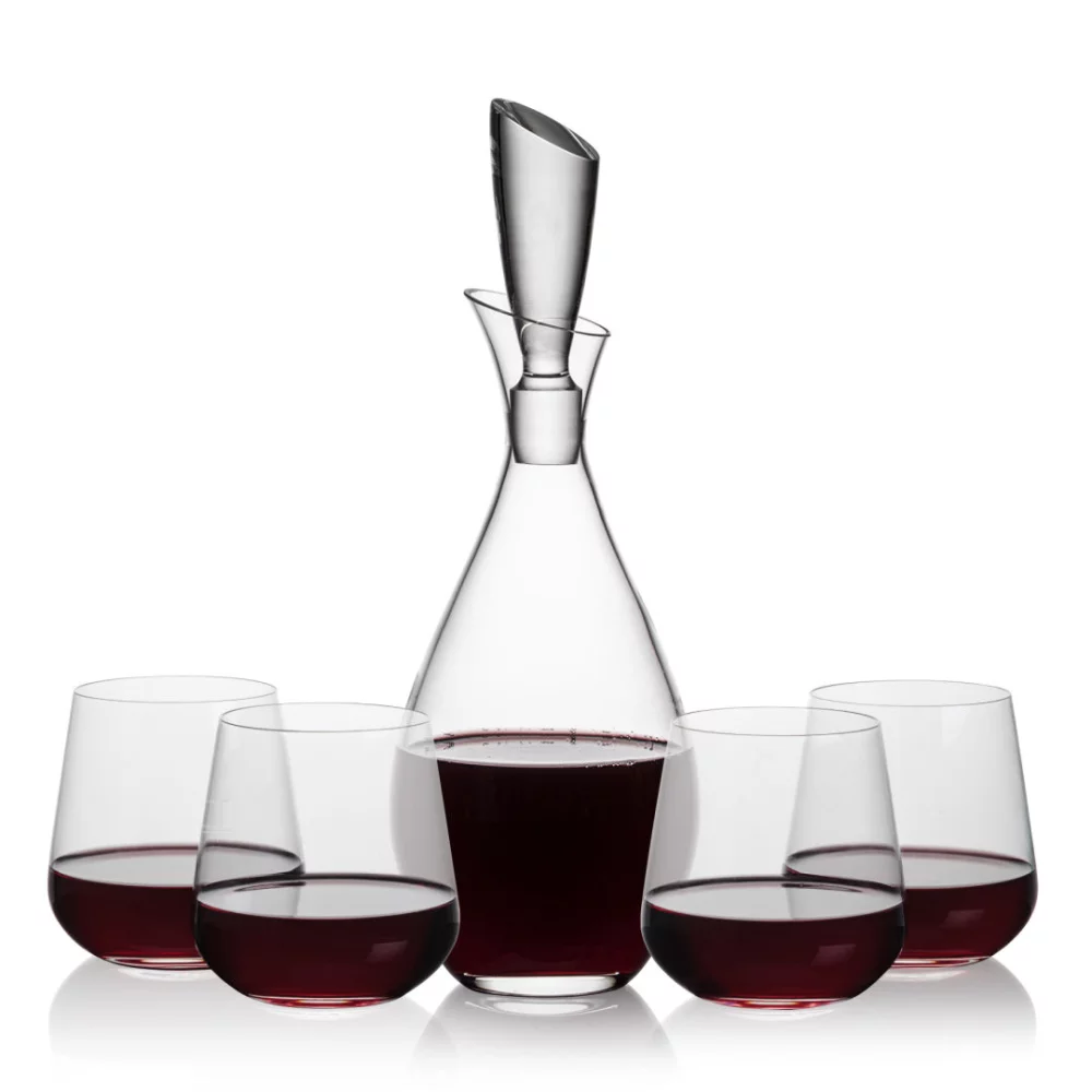 Carafon Juliette et 4 verres à vin sans pied Howden