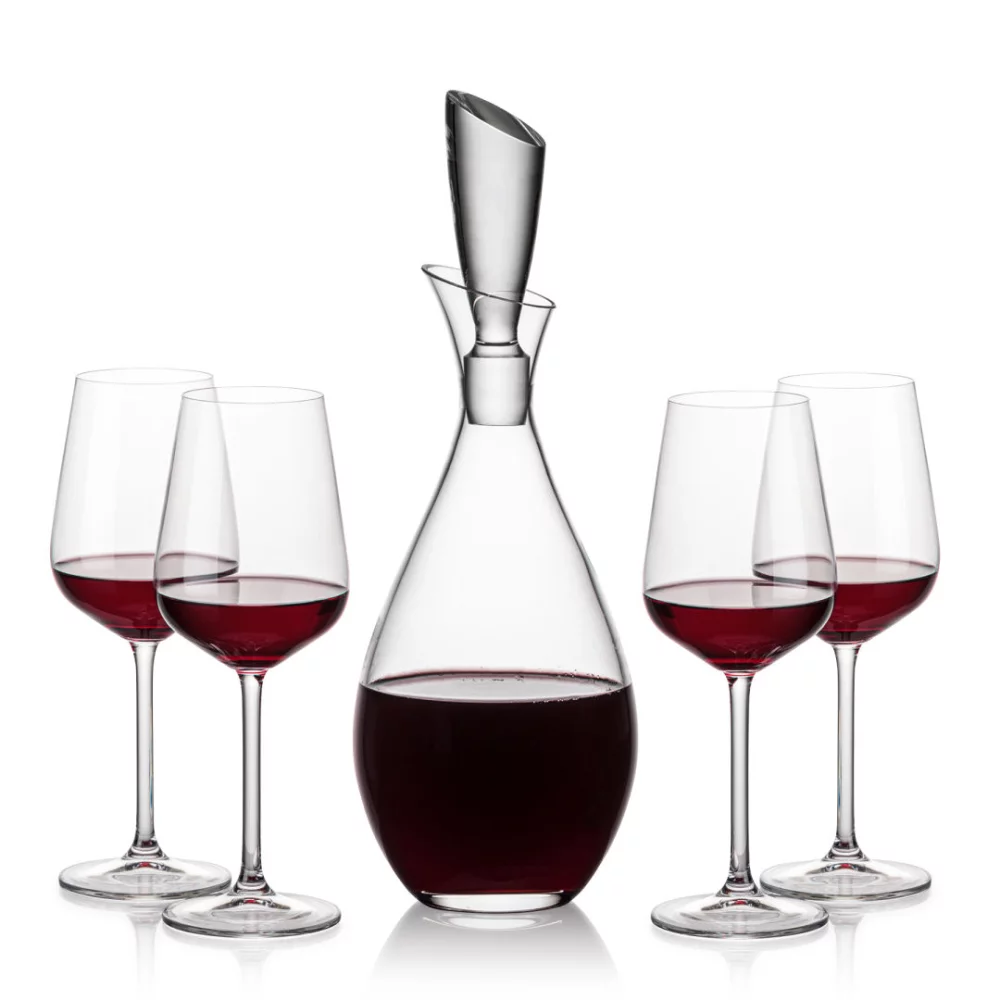 Carafes Juliette et 4 verres à vin Bretton