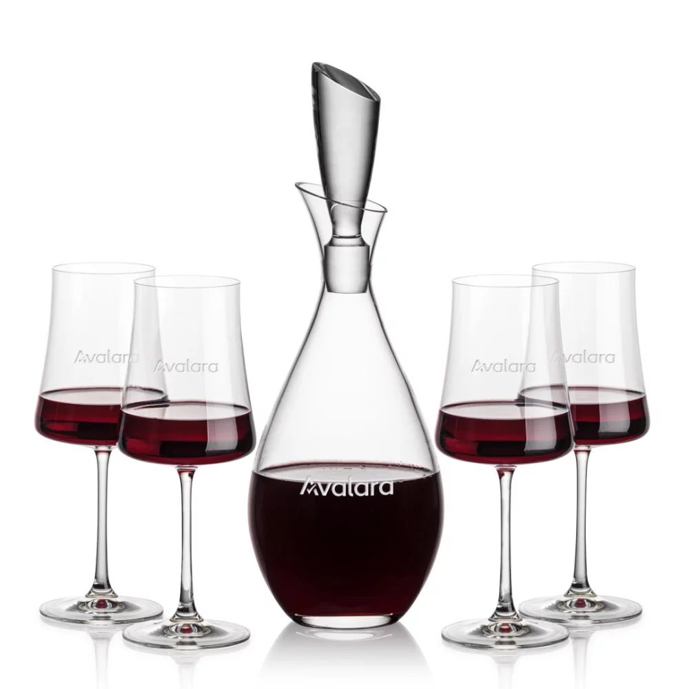 Carafes Juliette et 4 verres à vin Dakota